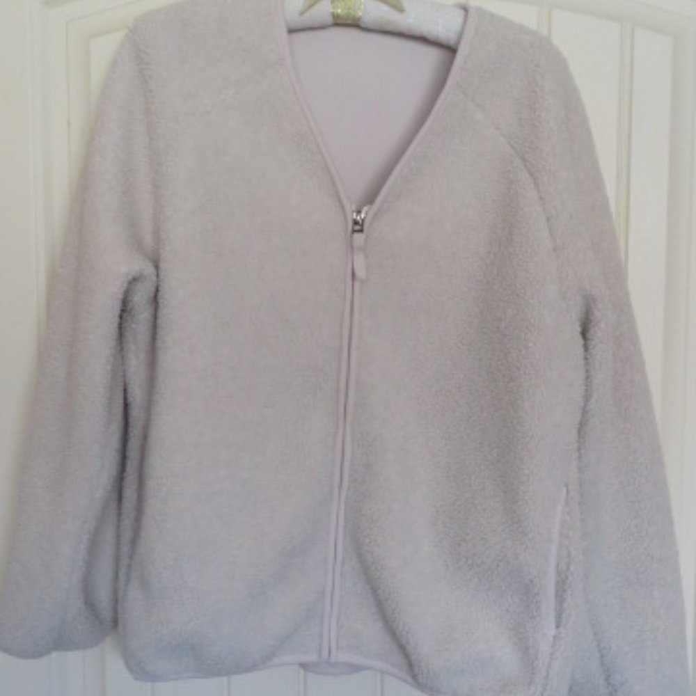 Uniqlo Cream Fleecy TEDDY Jacket Zip Front Large (K341)
